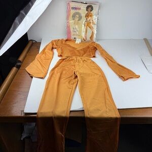 Rubie's Sold Gold 70’s Disco Yellow Womens Medium Costume New Opened Package